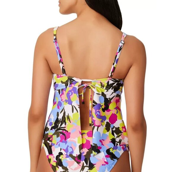 Bar III Women's Paradise Garden Tankini Top Size Medium - Picture 2 of 5